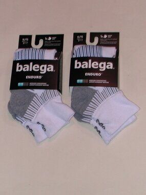2 Pairs - Balega Enduro Medium Cushion Quarter Socks Men's Size XL White NWT